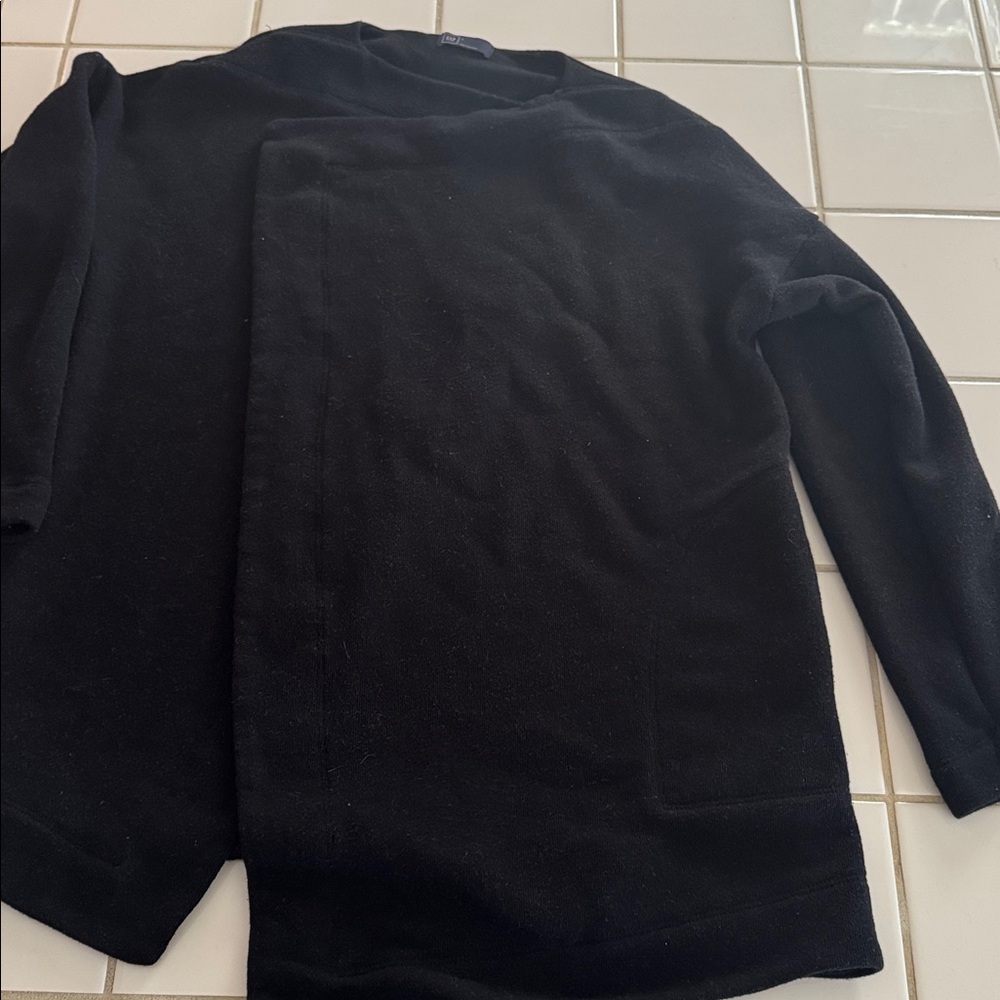 GAP Black wrap jacket sweater black pockets L 🐈⬛